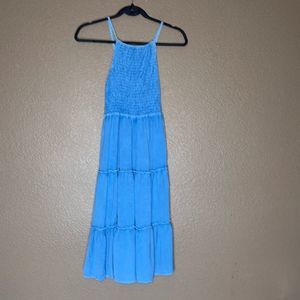 Sim & sam blue smocked denim dress size xs